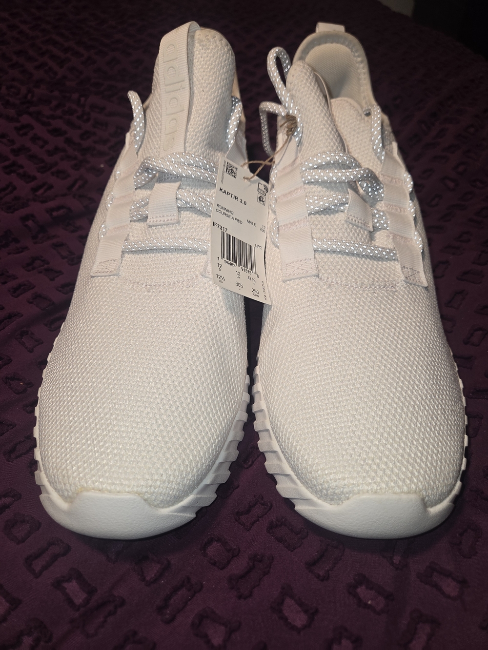 Adidas Men’s White Knit Lace-Up Sneakers Kaptir 3.0 (No Box)